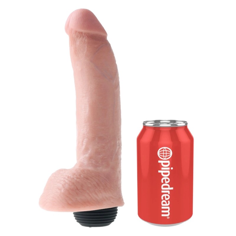 King Cock - Realistyczne Naturalne Dildo Z Wytryskiem 23 CM Jasny Kolor Skóry